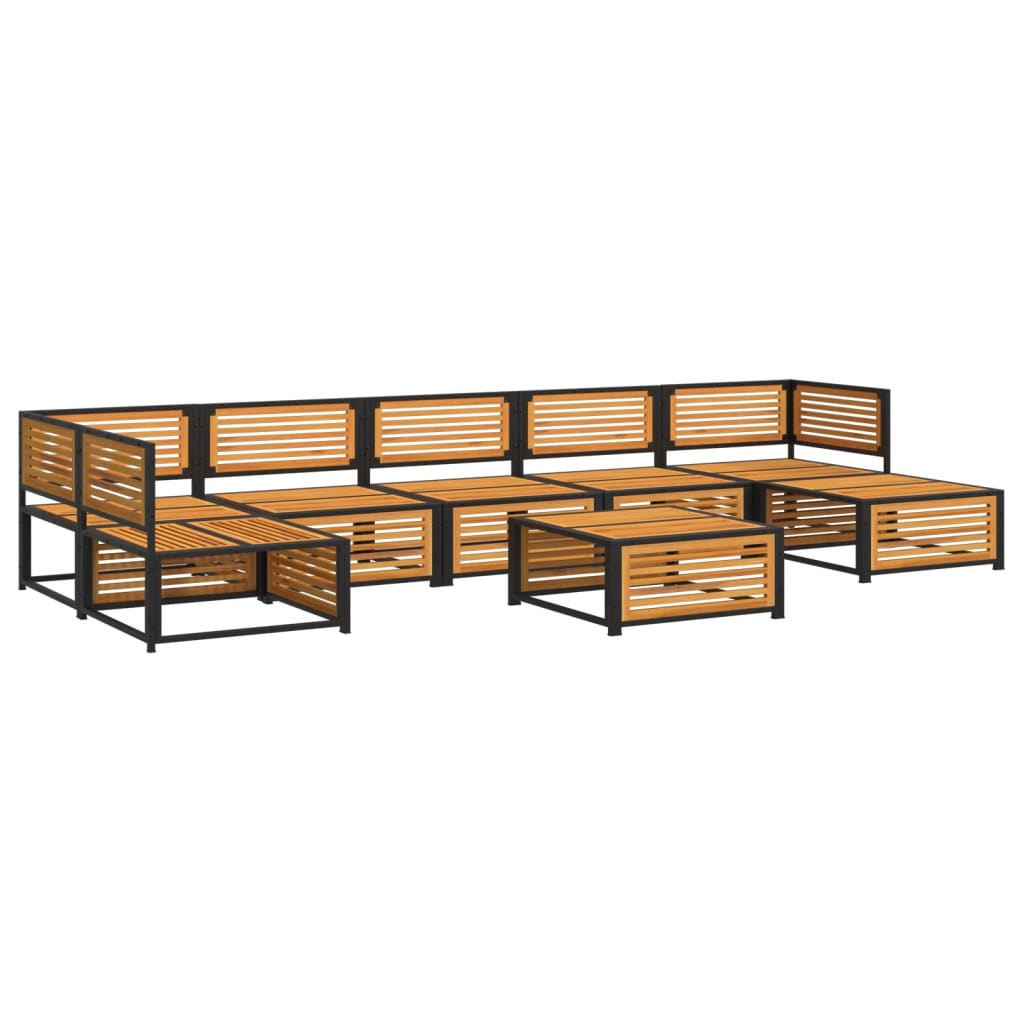 vidaXL Set de sofás de jardín con cojines 8 pzas madera maciza acacia