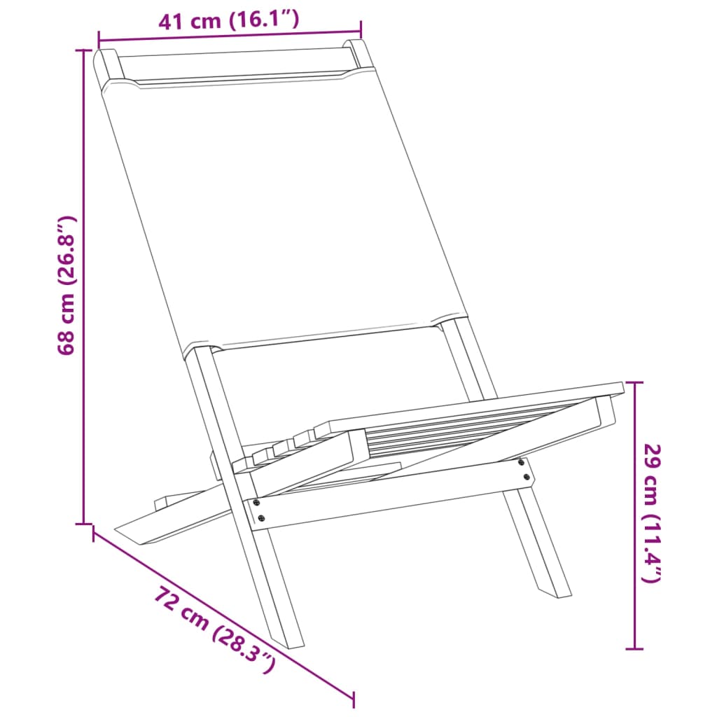 vidaXL Sillas jardín plegables 4 uds tela madera maciza y tela crema