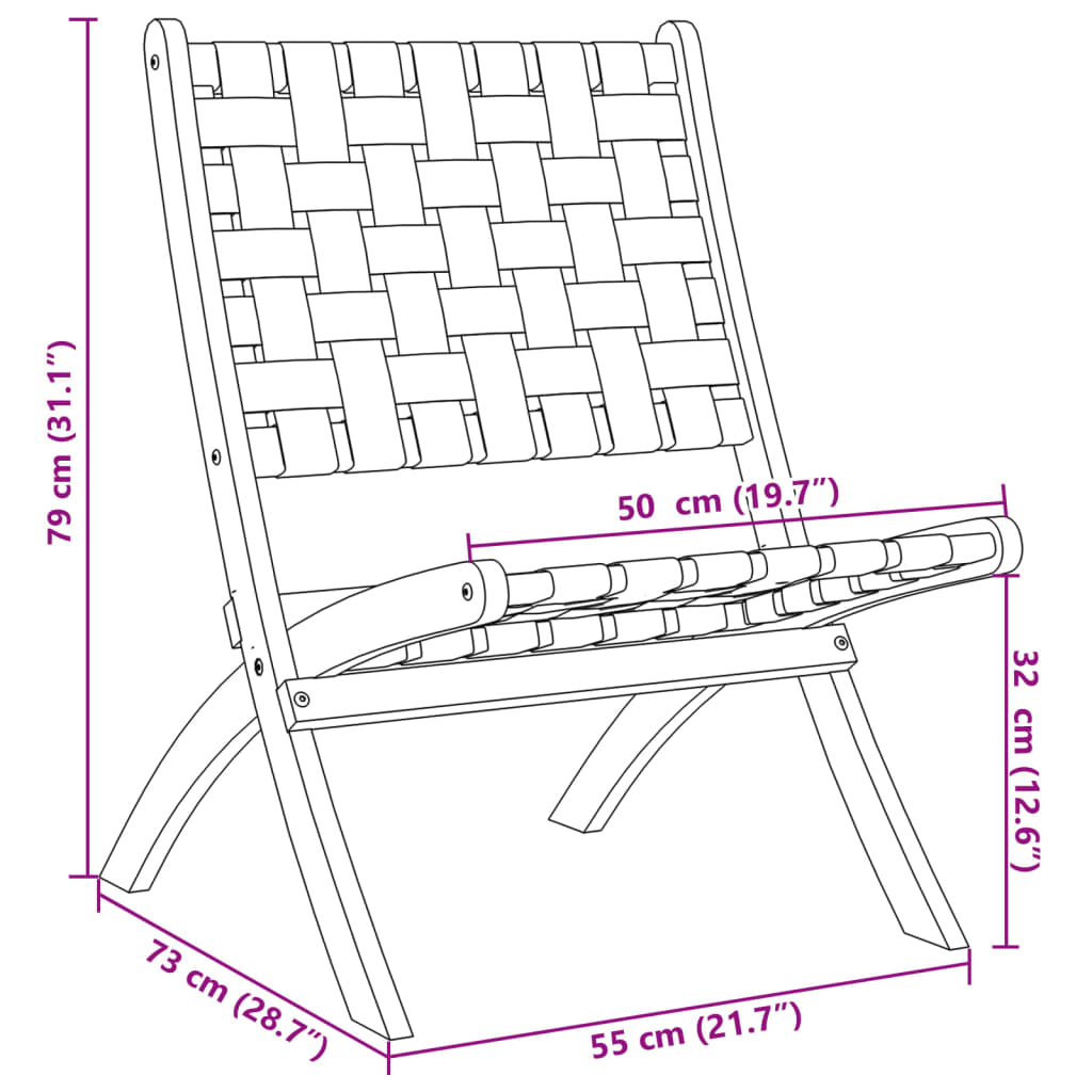 vidaXL Sillas de jardín plegables con mesa 2 uds madera maciza roja