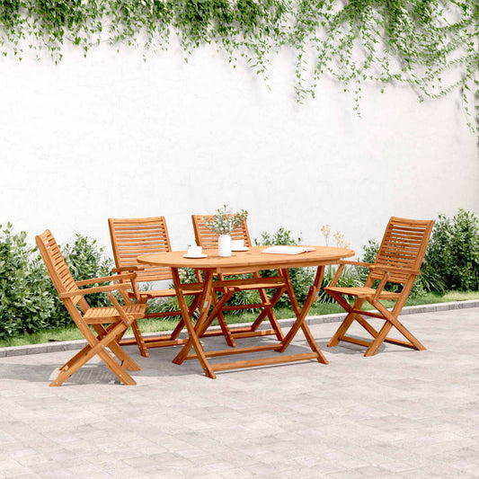 vidaXL Sillas de jardín plegables 4 uds madera acacia 57x66x95 cm