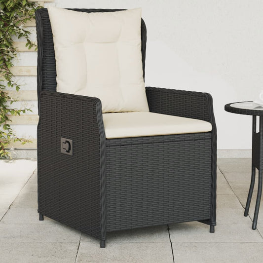 vidaXL Sillones de jardín reclinables 2 uds ratán sintético negro