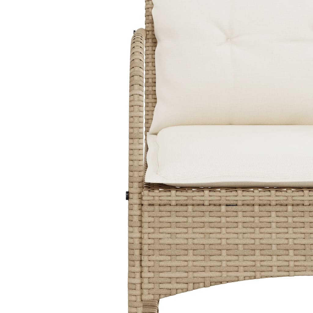 vidaXL Silla mecedora de jardín con cojines ratán sintético beige