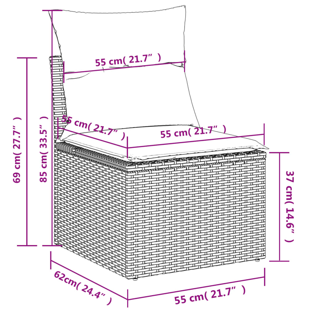 vidaXL Set comedor de jardín 5 piezas y cojines ratán sintético marrón