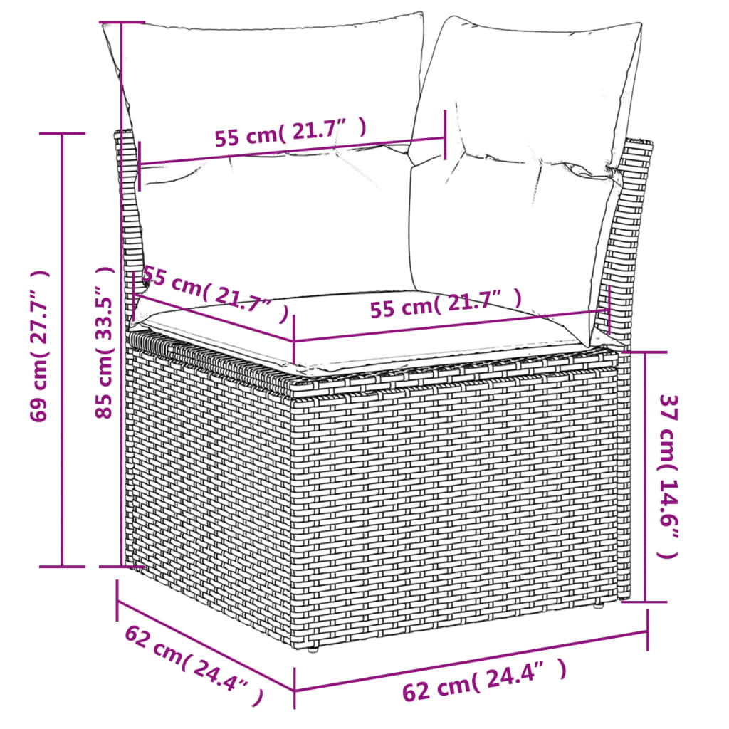 vidaXL Set comedor de jardín 5 piezas y cojines ratán sintético marrón