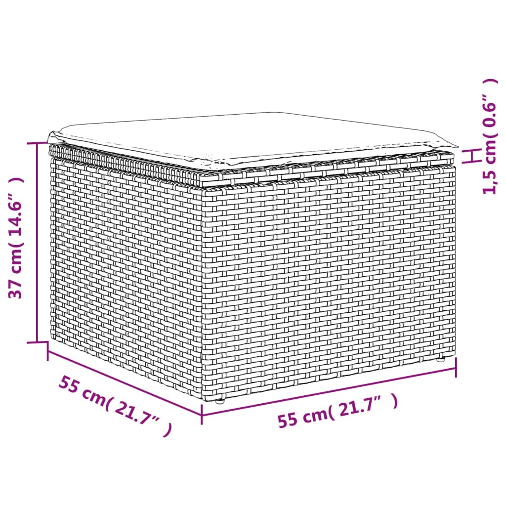 vidaXL Set comedor de jardín 5 piezas y cojines ratán sintético marrón