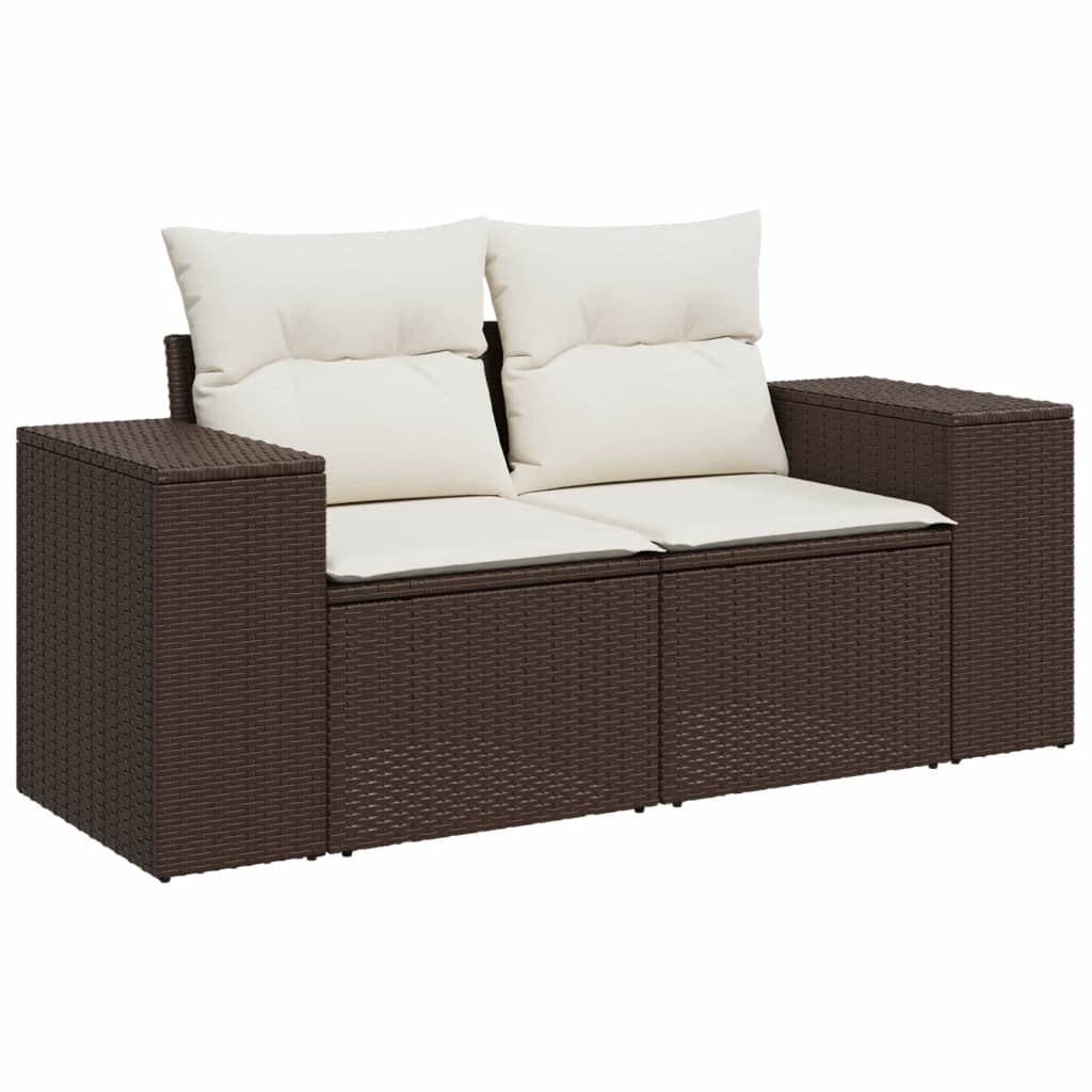 vidaXL Set comedor de jardín 5 piezas y cojines ratán sintético marrón