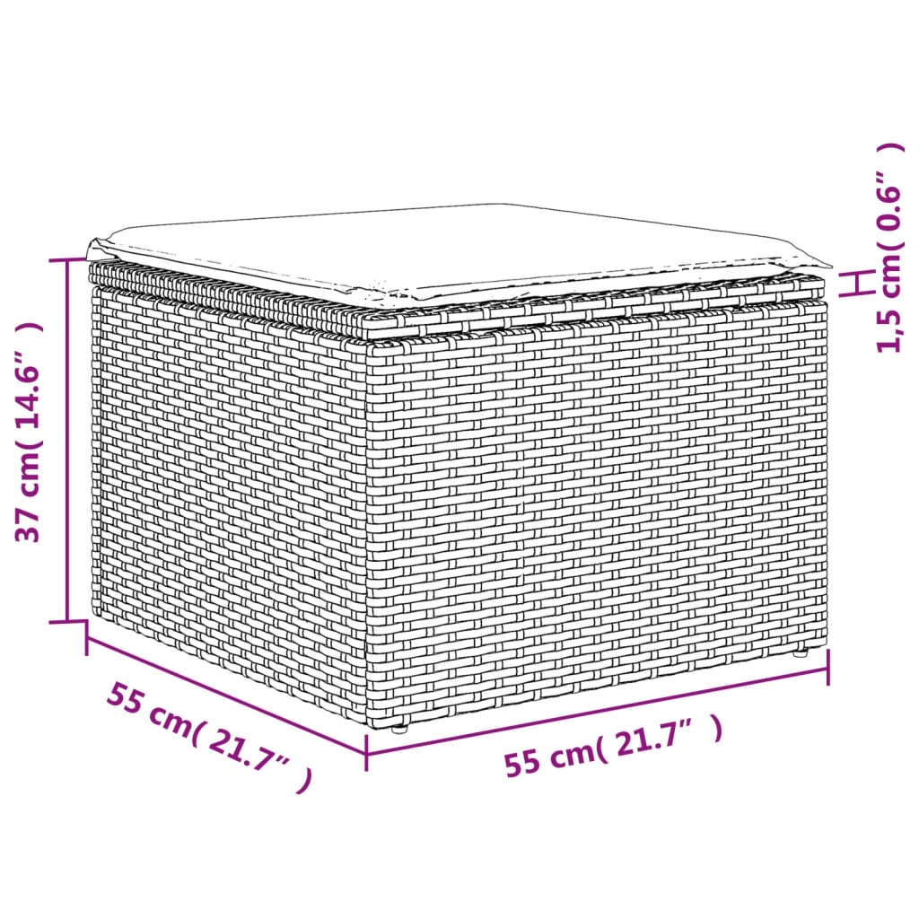 vidaXL Set comedor de jardín 5 piezas y cojines ratán sintético marrón