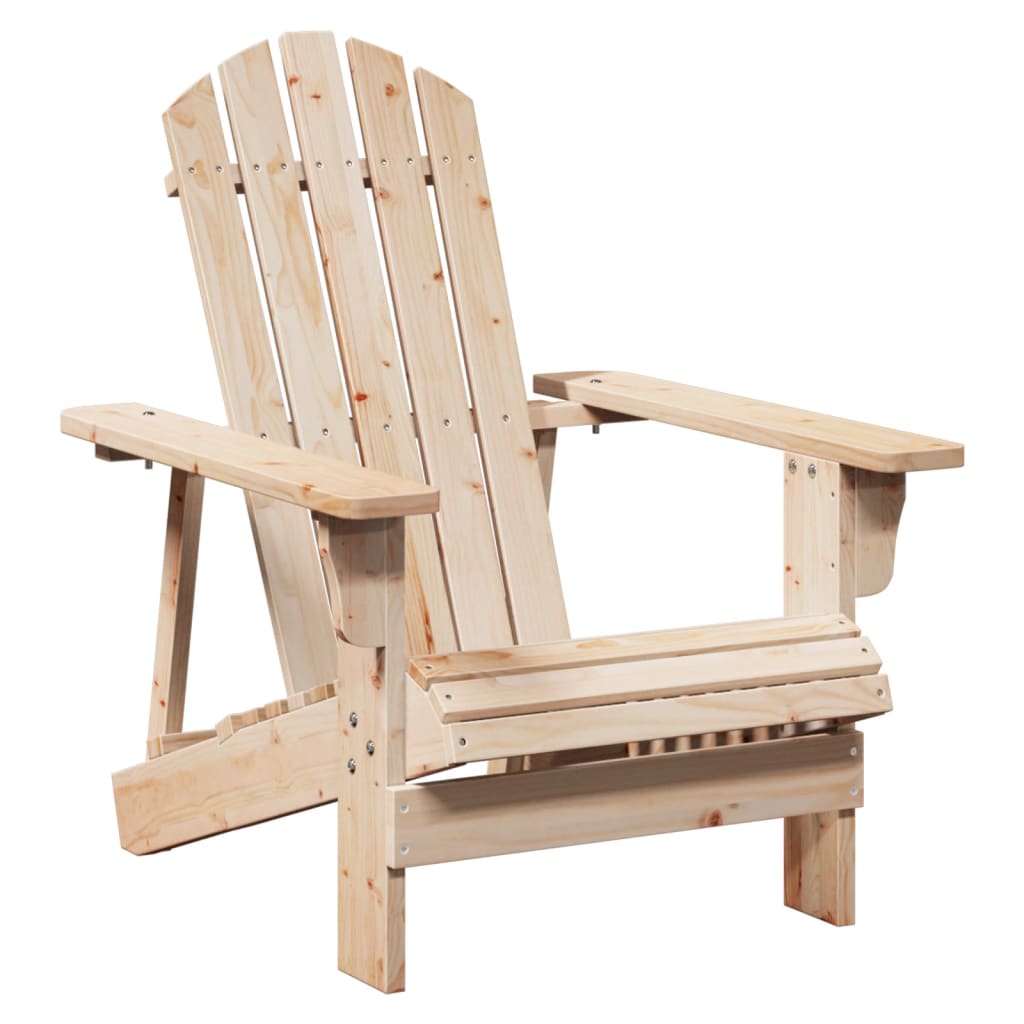 vidaXL Silla Adirondack con otomana madera maciza de abeto