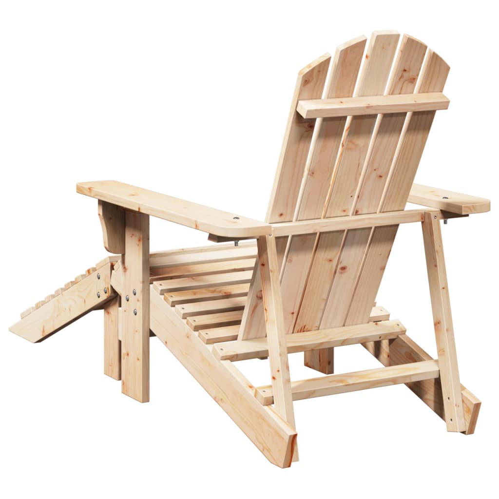 vidaXL Silla Adirondack con otomana madera maciza de abeto