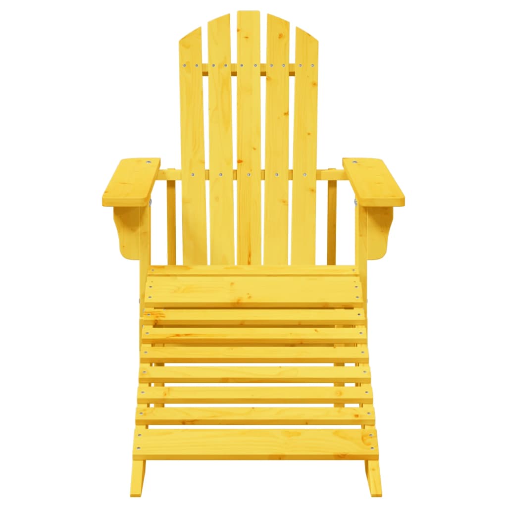 vidaXL Silla Adirondack con otomana madera maciza de abeto amarillo