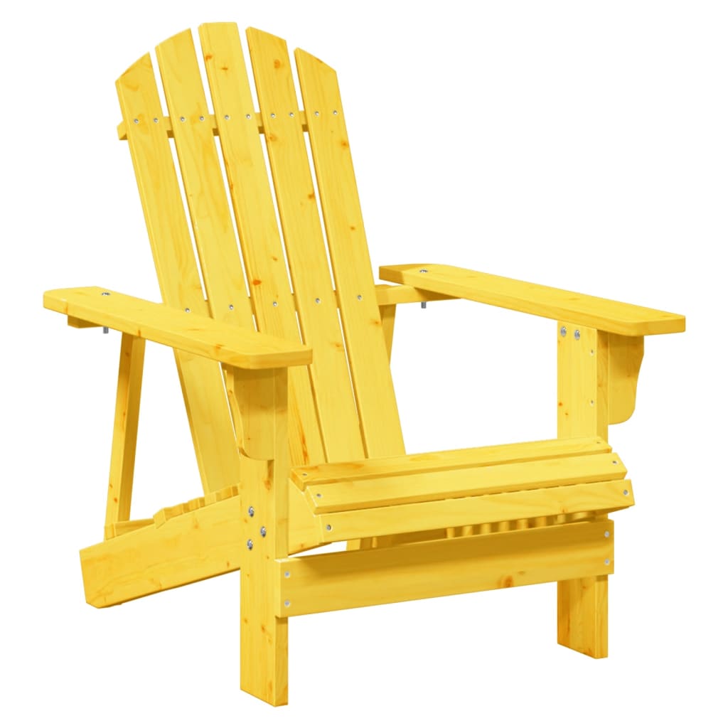 vidaXL Silla Adirondack con otomana madera maciza de abeto amarillo