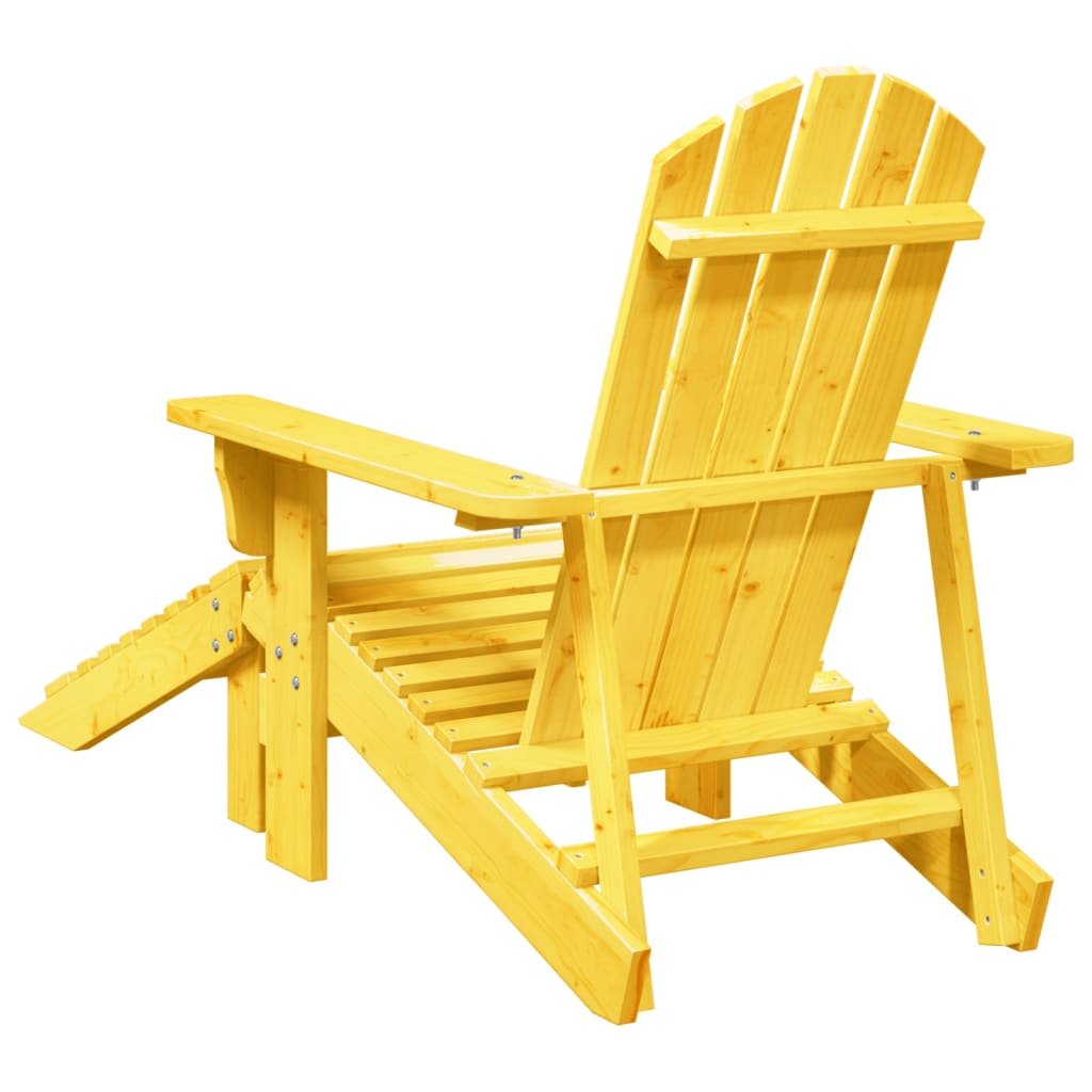 vidaXL Silla Adirondack con otomana madera maciza de abeto amarillo