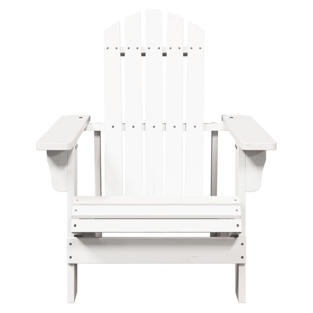 vidaXL Silla Adirondack madera maciza de abeto blanco 69x85x90,5 cm