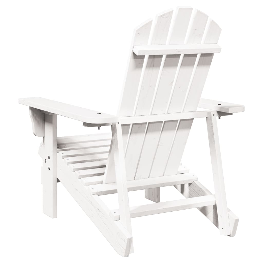 vidaXL Silla Adirondack madera maciza de abeto blanco 69x85x90,5 cm