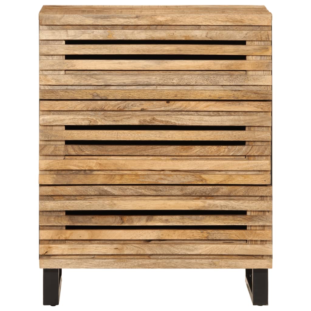 vidaXL Aparador 2 pzas madera maciza de mango rugosa 60x34x75 cm