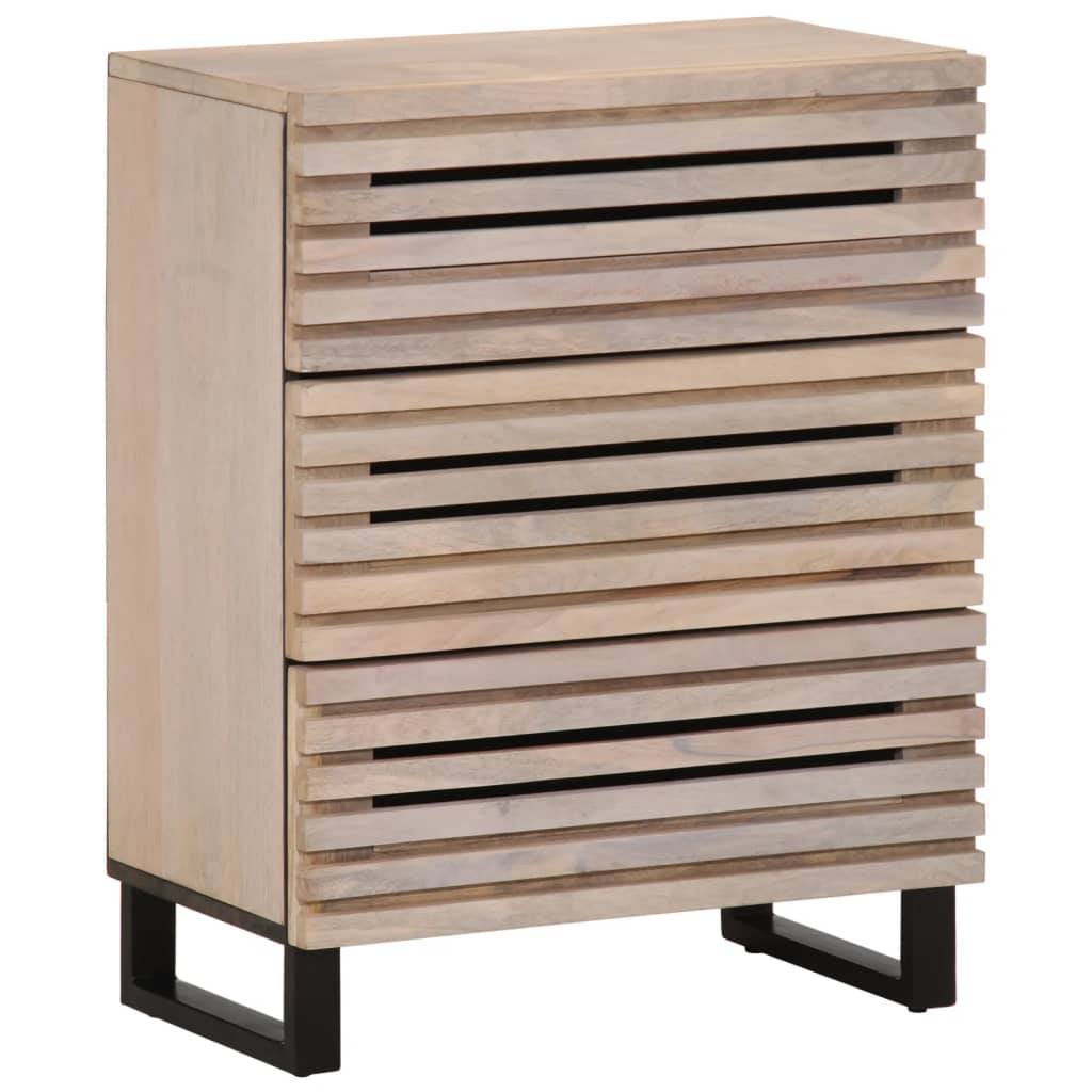 vidaXL Aparador 2 piezas madera maciza de mango 60x34x75 cm