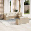 vidaXL Set de sofás de jardín 9 pzas con cojines ratán sintético beige