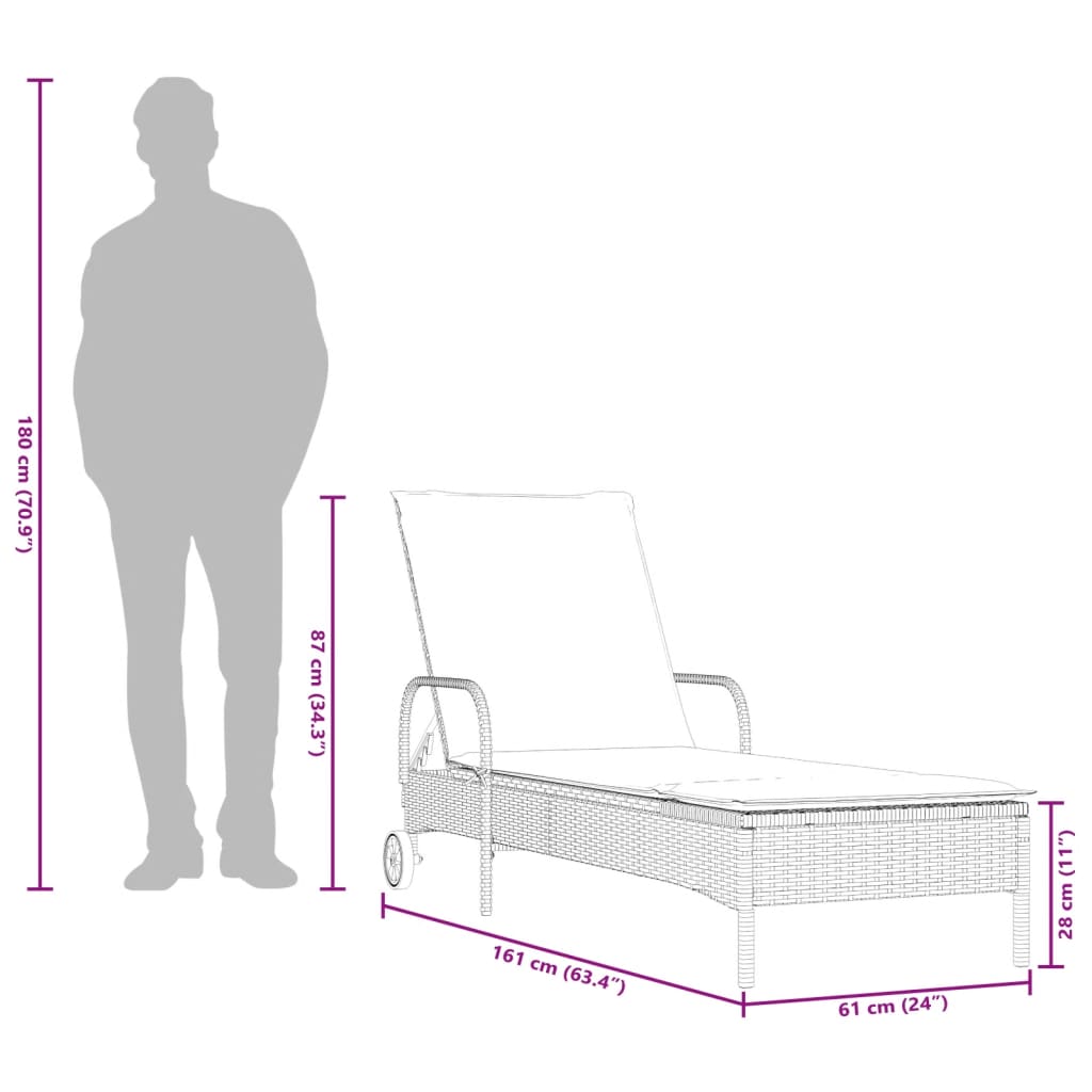 vidaXL Tumbonas con cojines 2 unidades ratán sintético beige