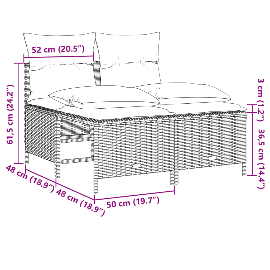 vidaXL Set comedor de jardín 5 piezas y cojines ratán sintético marrón