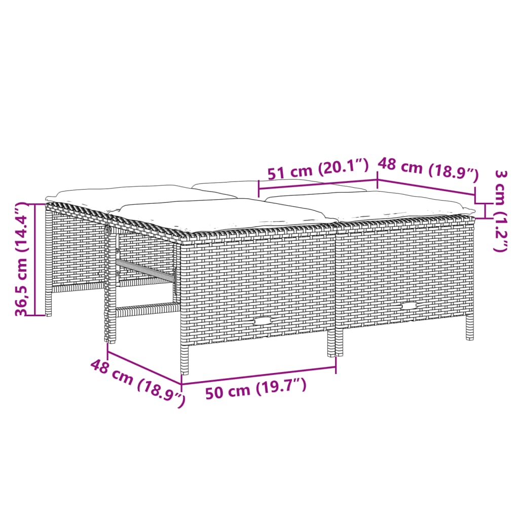 vidaXL Set de muebles de jardín 5 pzas y cojines ratán sintético negro