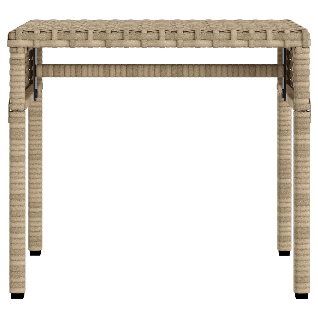 vidaXL Tumbonas con capota y mesa 2 uds ratán sintético beige