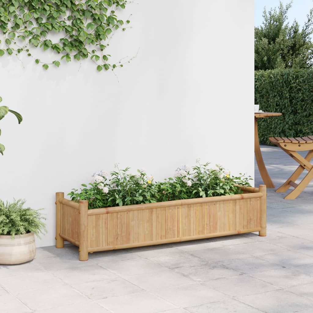 vidaXL Jardinera de bambú 100x30x25 cm