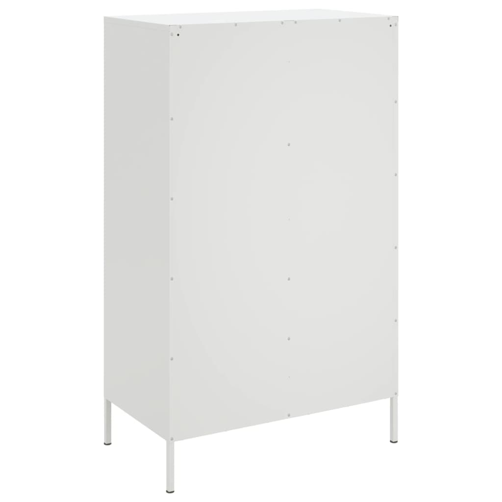 vidaXL Aparador de acero blanco 68x39x113 cm