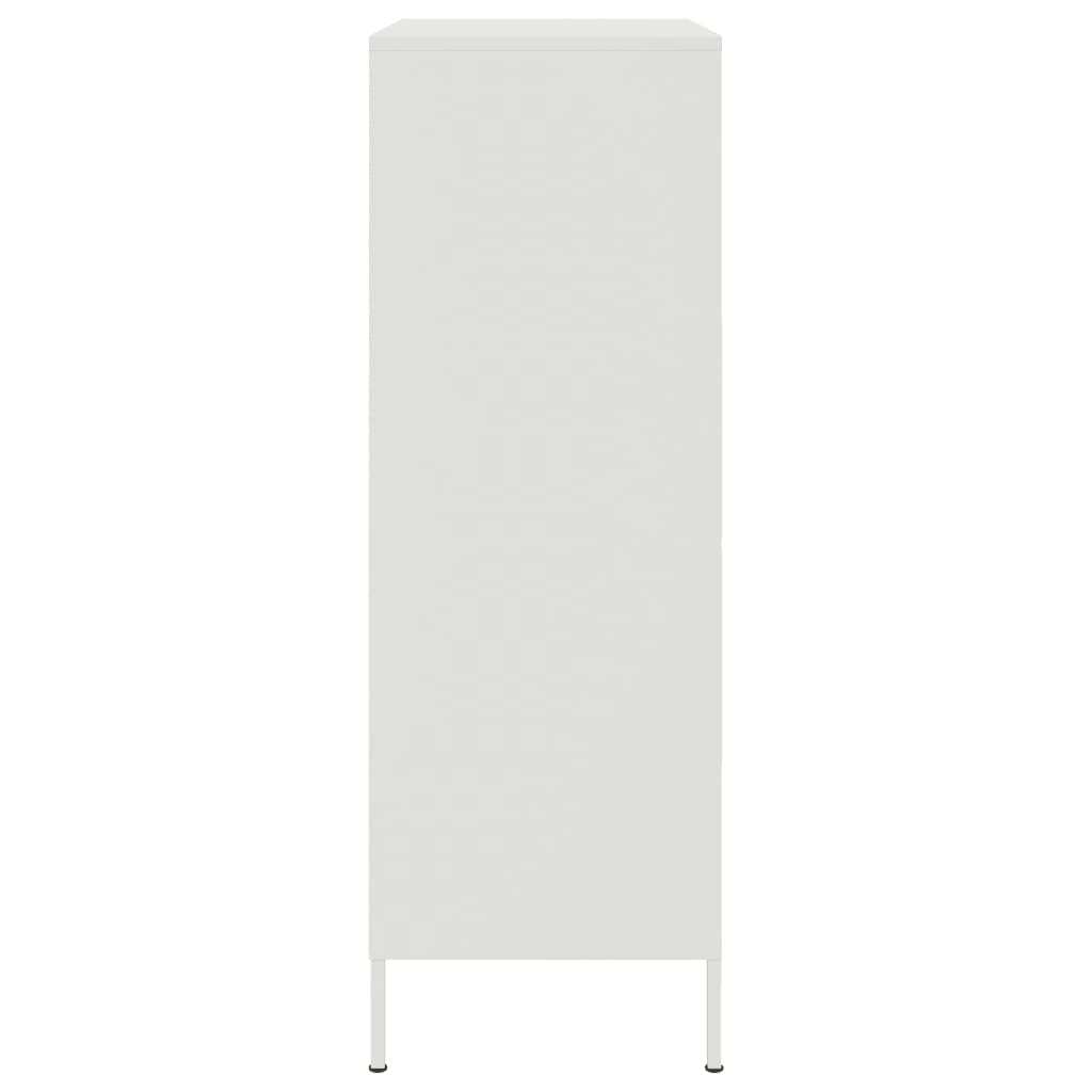 vidaXL Aparador de acero blanco 68x39x113 cm