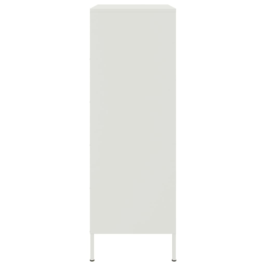 vidaXL Aparador de acero blanco 68x39x113 cm