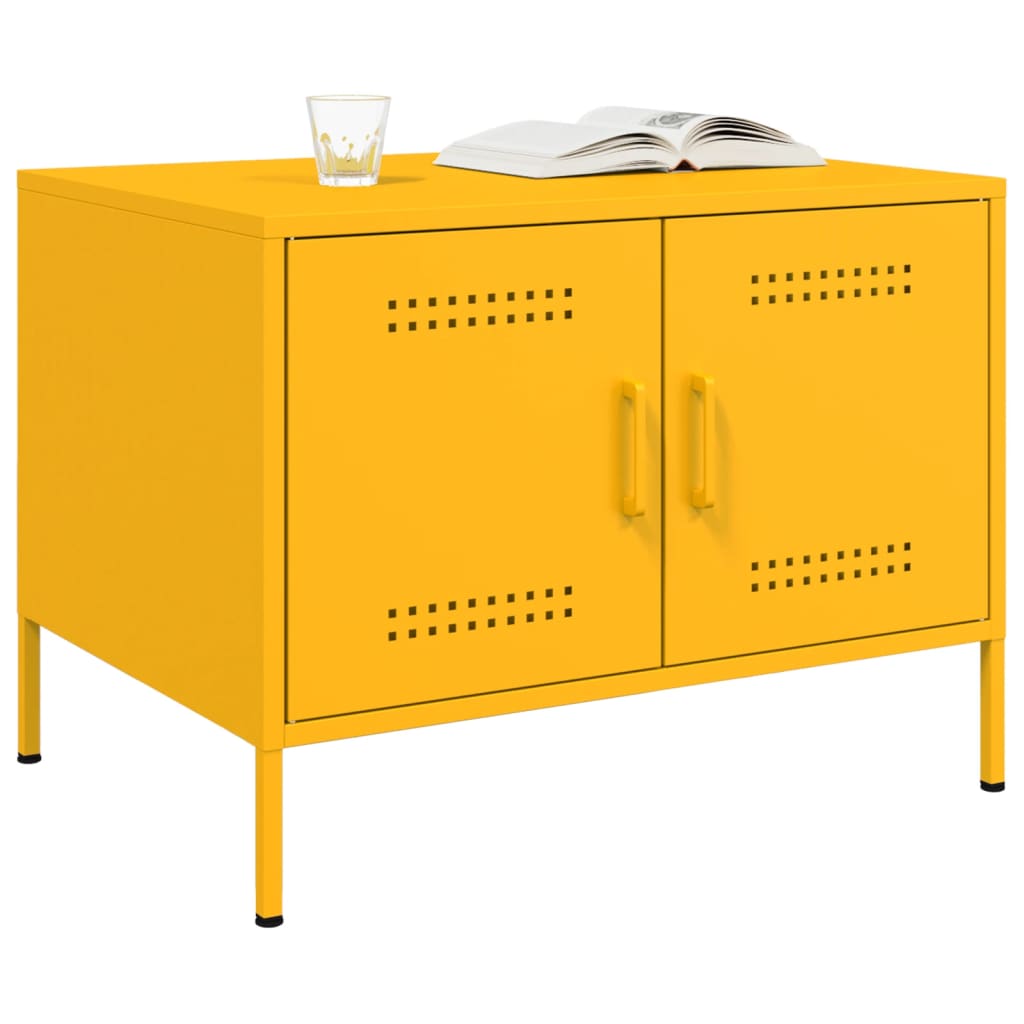 vidaXL Mesa de centro acero amarillo mostaza 68x50x50,5 cm