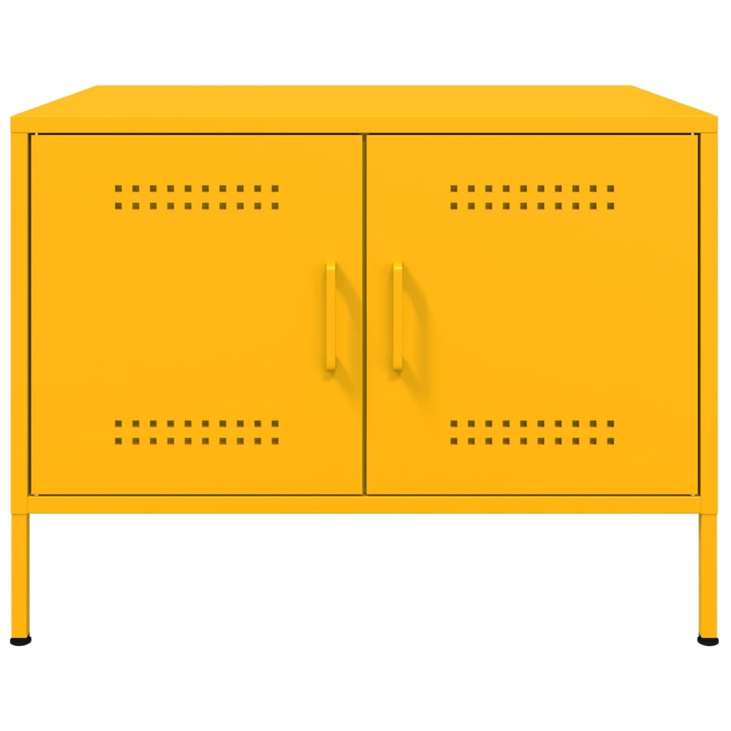 vidaXL Mesa de centro acero amarillo mostaza 68x50x50,5 cm