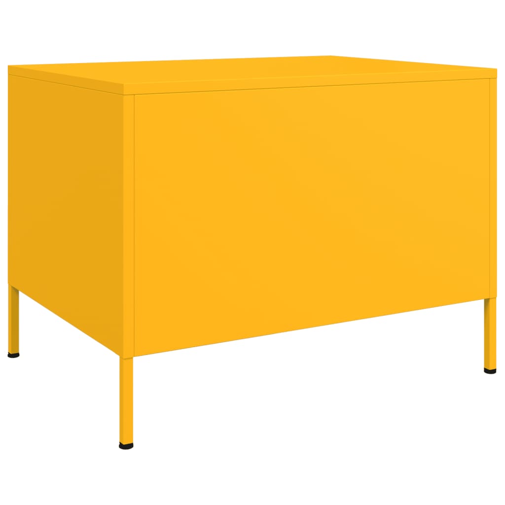 vidaXL Mesa de centro acero amarillo mostaza 68x50x50,5 cm