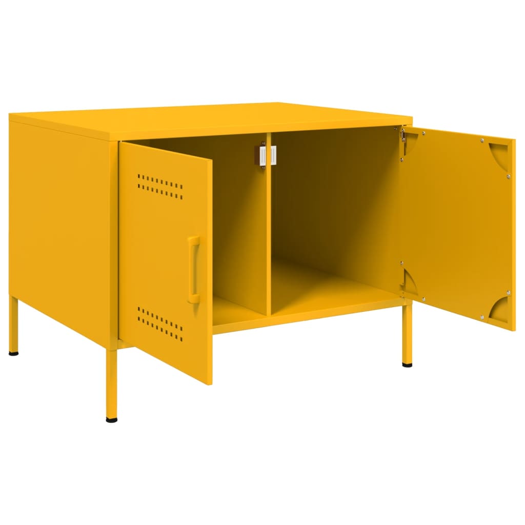 vidaXL Mesa de centro acero amarillo mostaza 68x50x50,5 cm