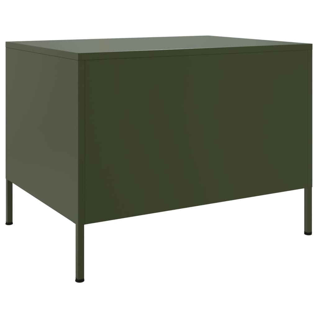 vidaXL Mesa de centro acero verde oliva 68x50x50,5 cm