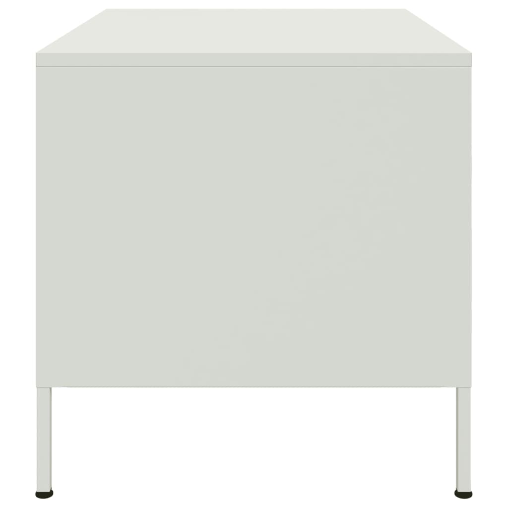 vidaXL Mesa de centro acero blanco 68x50x50,5 cm