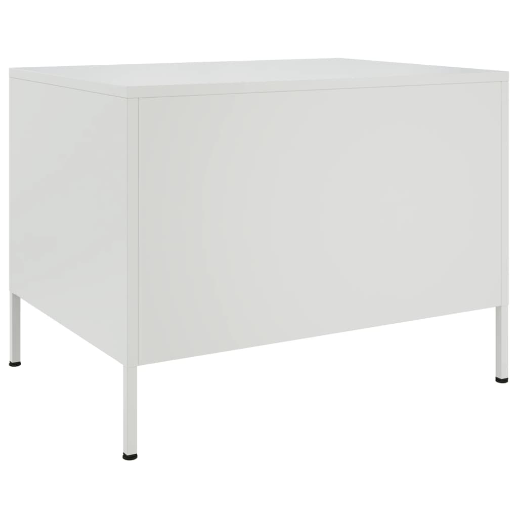 vidaXL Mesa de centro acero blanco 68x50x50,5 cm