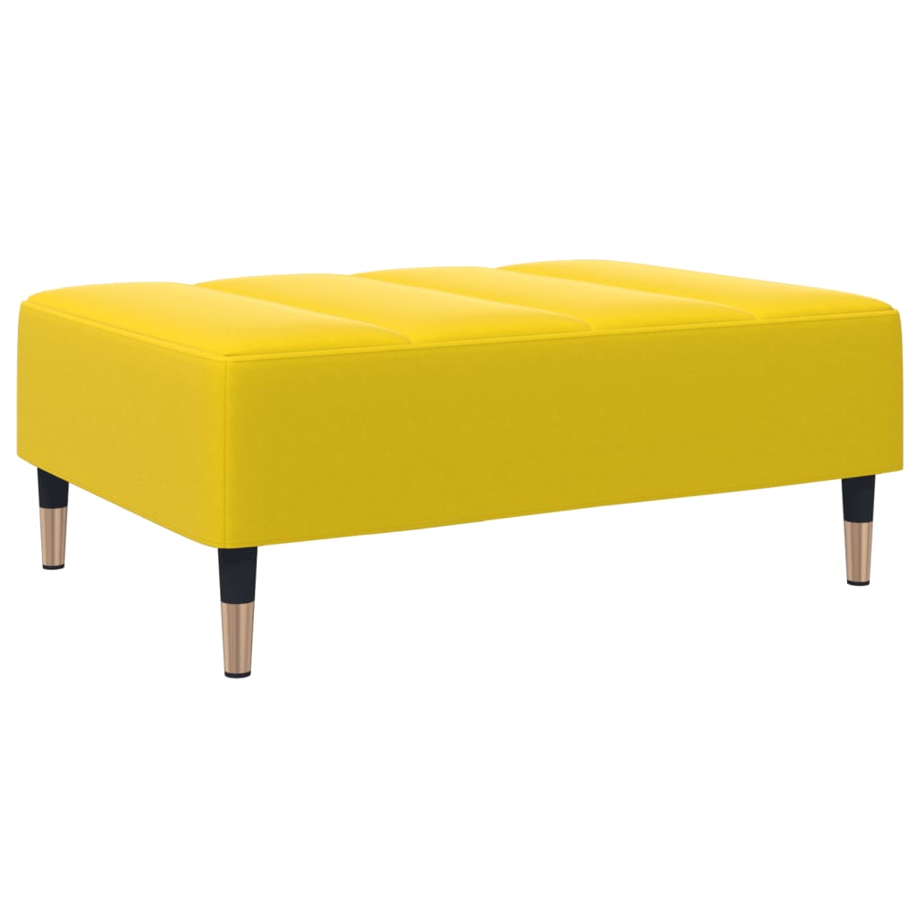 vidaXL Sofá cama de 2 plazas con taburete terciopelo amarillo