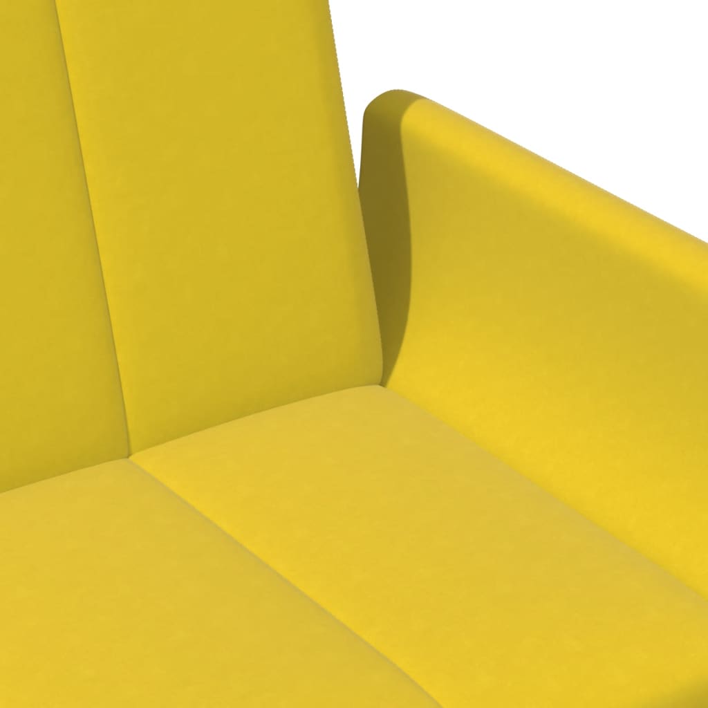 vidaXL Sofá cama de 2 plazas con taburete terciopelo amarillo