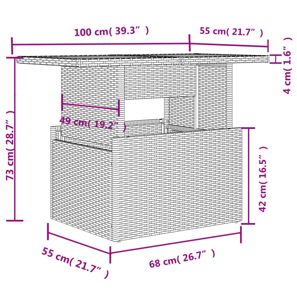 vidaXL Set muebles jardín 9 pzas y cojines ratán sintético gris claro