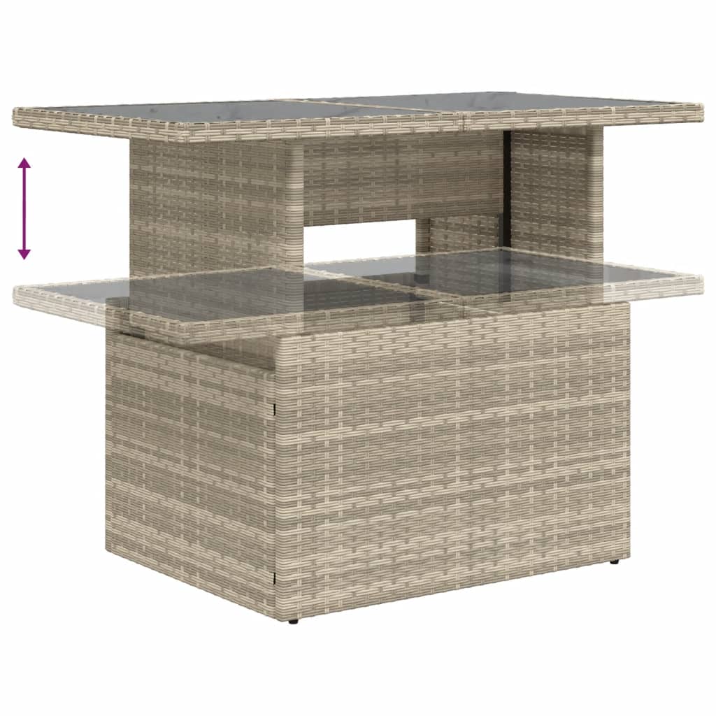 vidaXL Set muebles jardín 9 pzas y cojines ratán sintético gris claro