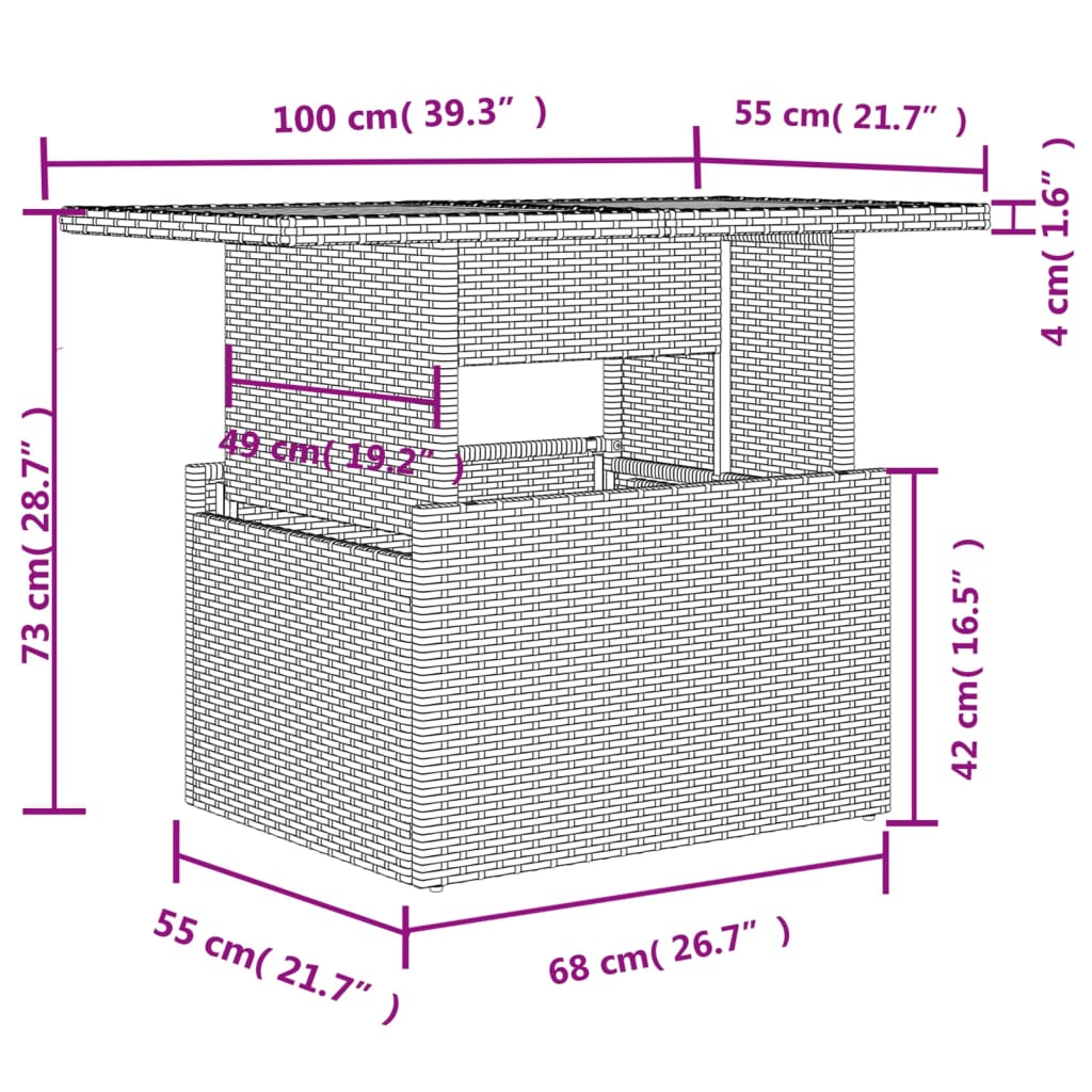 vidaXL Set muebles jardín 9 pzas y cojines ratán sintético gris claro