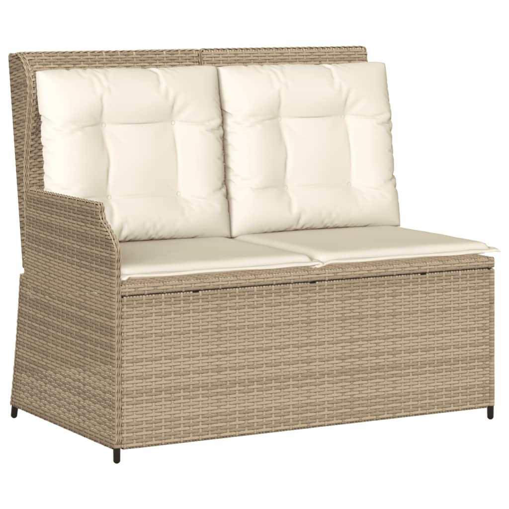 vidaXL Set muebles de jardín 3 piezas y cojines ratán sintético beige