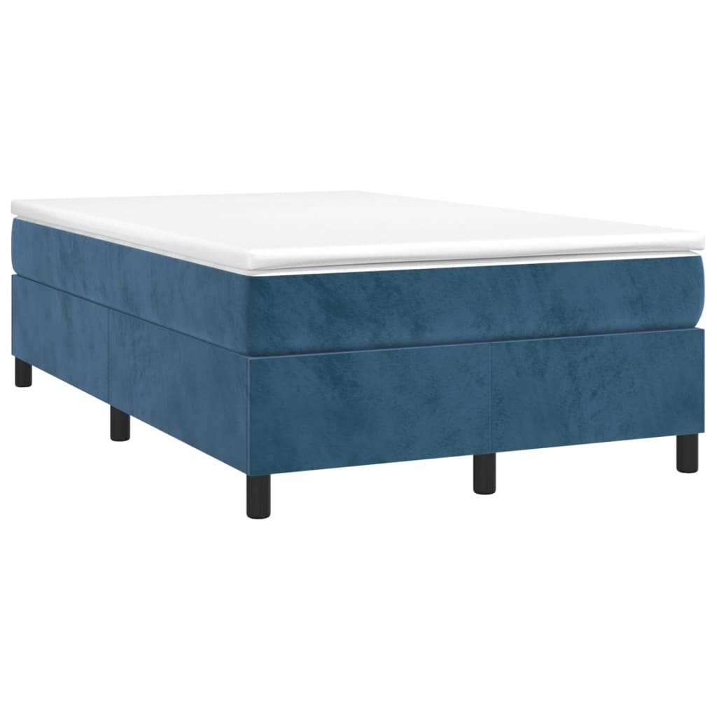 vidaXL Cama box spring con colchón terciopelo azul oscuro 120x190 cm