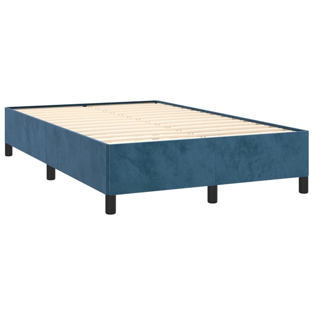 vidaXL Cama box spring con colchón terciopelo azul oscuro 120x190 cm