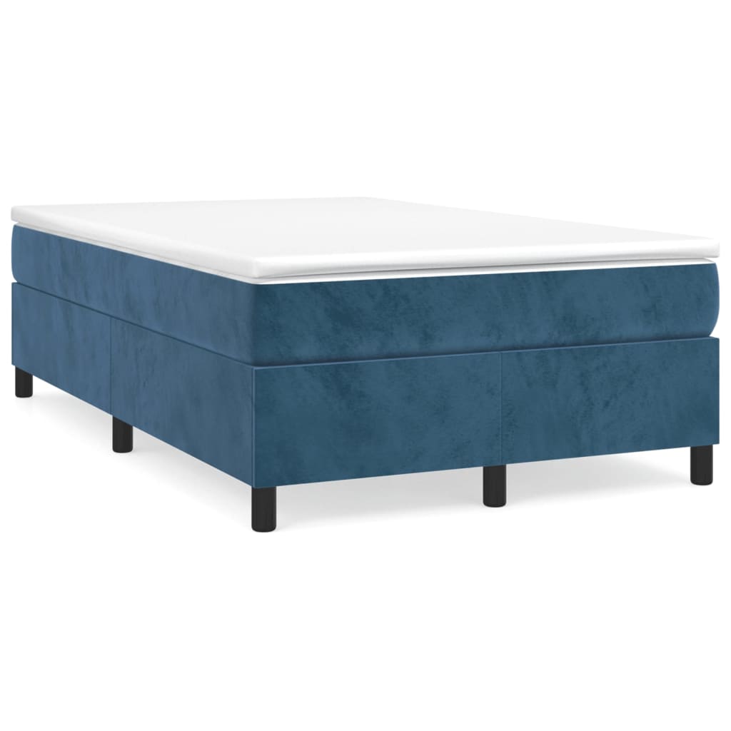 vidaXL Cama box spring con colchón terciopelo azul oscuro 120x190 cm