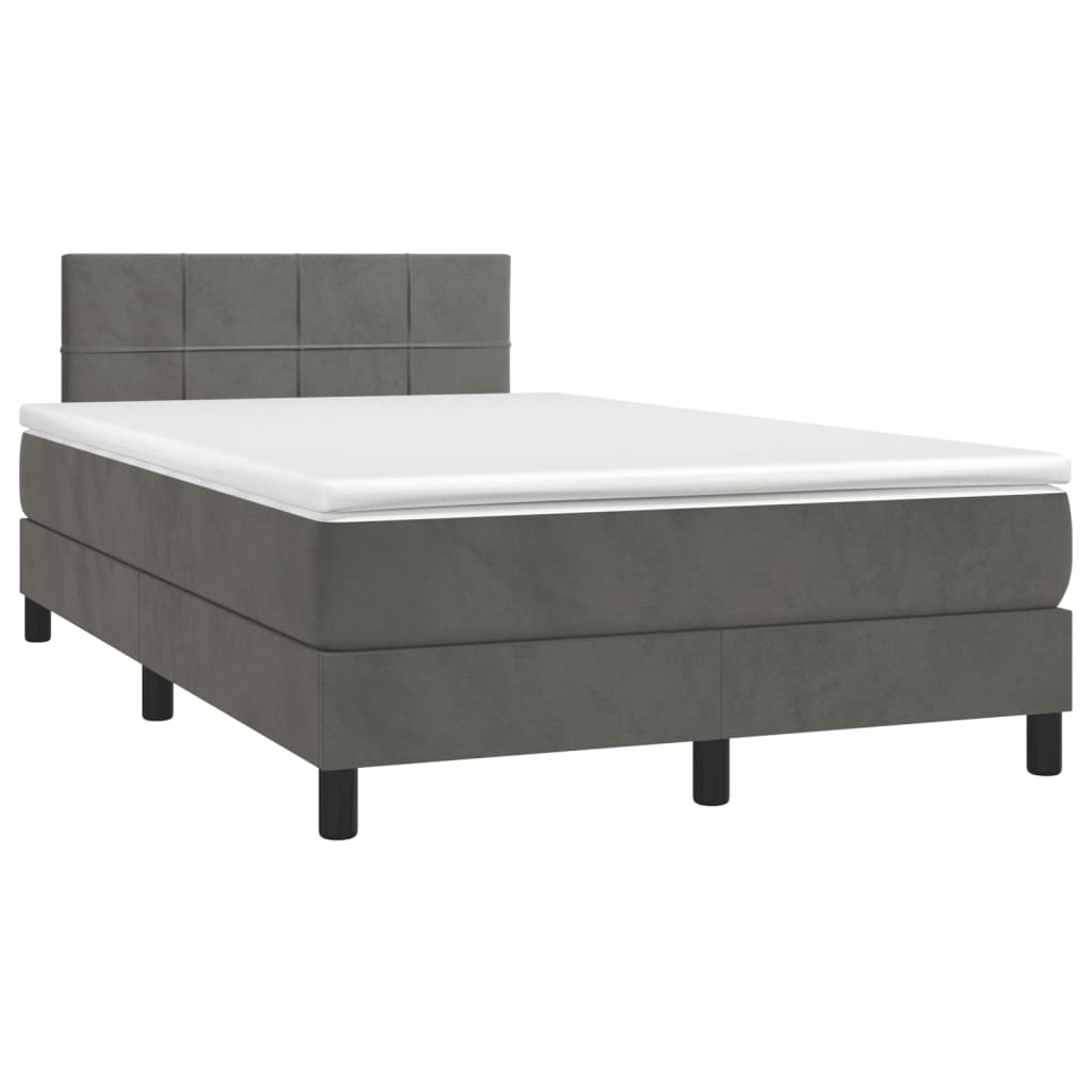 vidaXL Cama box spring con colchón terciopelo gris oscuro 120x190 cm