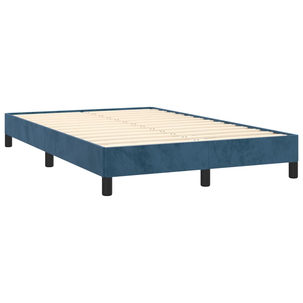 vidaXL Cama box spring con colchón terciopelo azul oscuro 120x190 cm