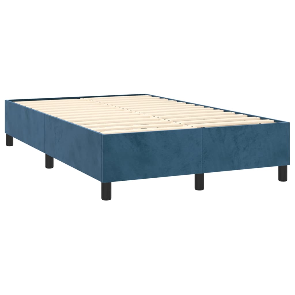 vidaXL Cama box spring con colchón terciopelo azul oscuro 120x190 cm