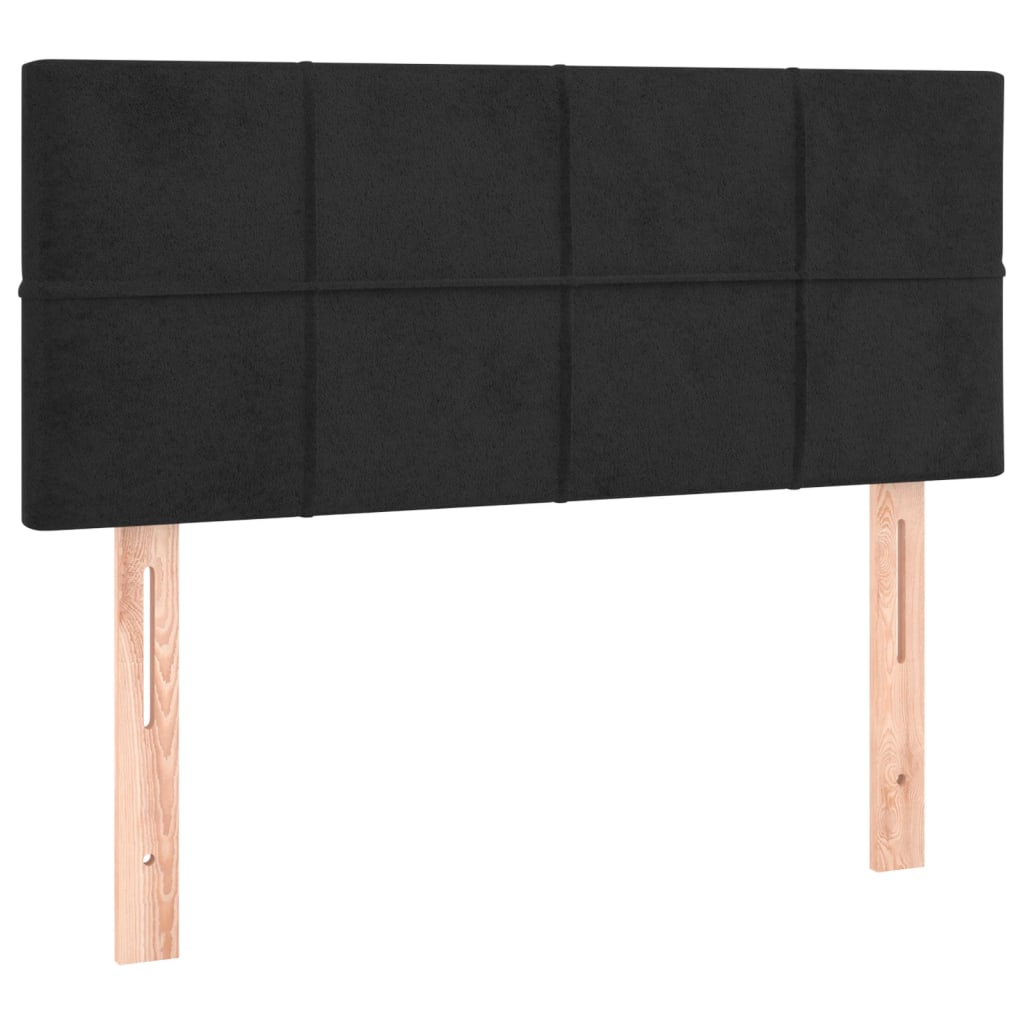 vidaXL Cama box spring con colchón y LED terciopelo negro 120x190 cm