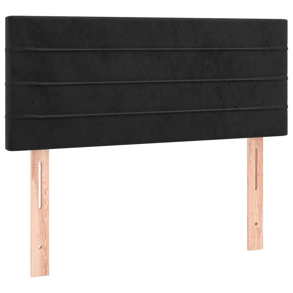 vidaXL Cama box spring con colchón y LED terciopelo negro 120x190 cm